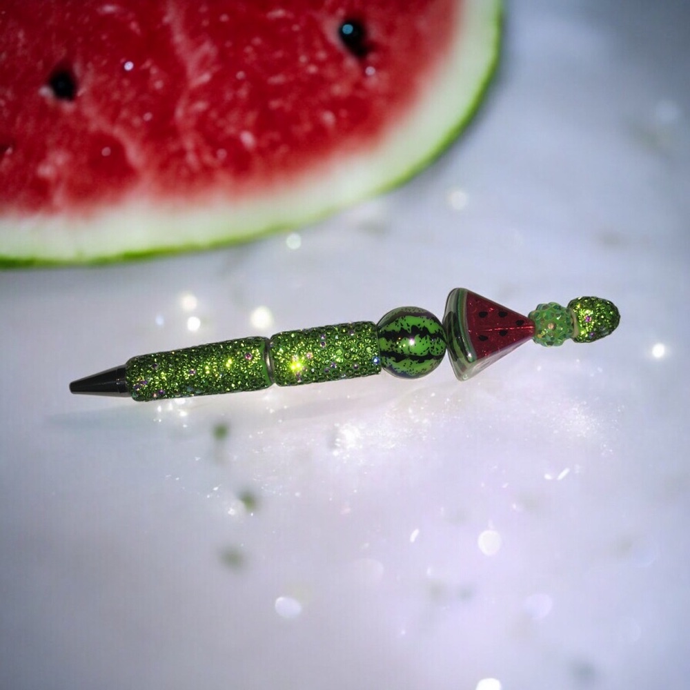 Watermelon Decorative Rhinestone Pen - Picture 3 of 5
